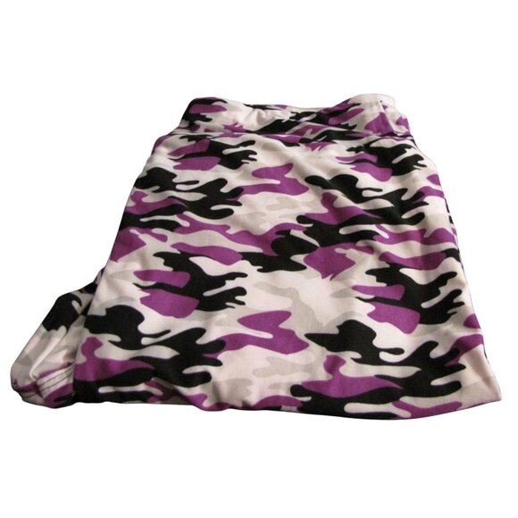 LuLaRoe TC Black Gray Purple Camo Leggings - Picture 1 of 3